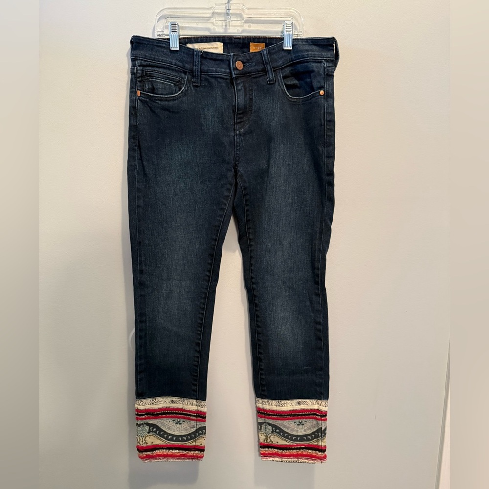 Anthropologie Pilcro Boho Patchwork Stet Denim Jeans Size 27
